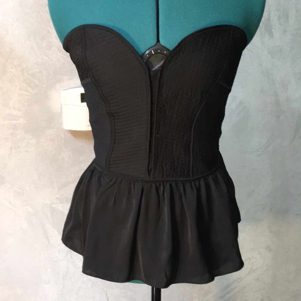 Strapless Sweetheart Peplum Blouse